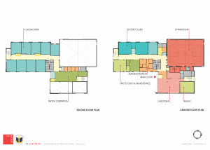 A rendering of floor plans for BVP High School